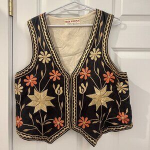 Free People Embroidered Vest - Floral